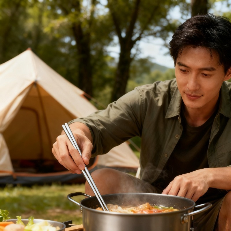 Camping No Cooking Meals - Прочные портативные титановые палочки для еды