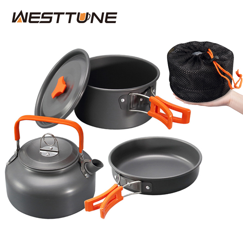 Camping Cooking Equipment - WESTTUNE набор посуды для кемпинга, алюминиевый