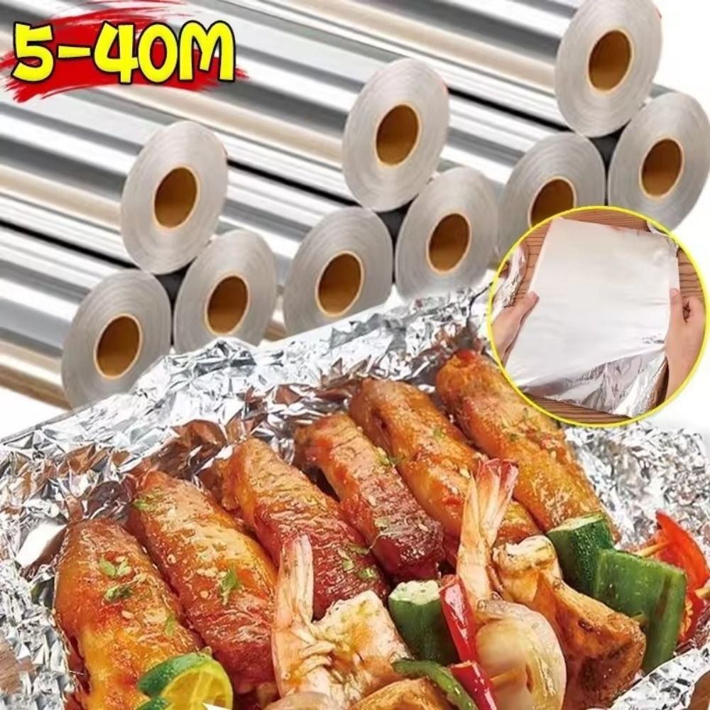 Aluminum Foil Heavy Duty - 5м/10м/20м Одноразовая утолщенная антипригарная алюминиевая фольга