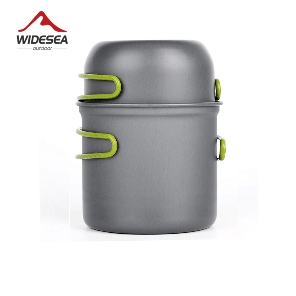 Camping Cooking Pot Stainless Steel - Набор ультралегкой походной посуды Widesea для
