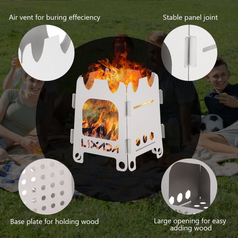 Портативная Ультралегкая Склад – обзор и цена Camping Cooking Wood Stove