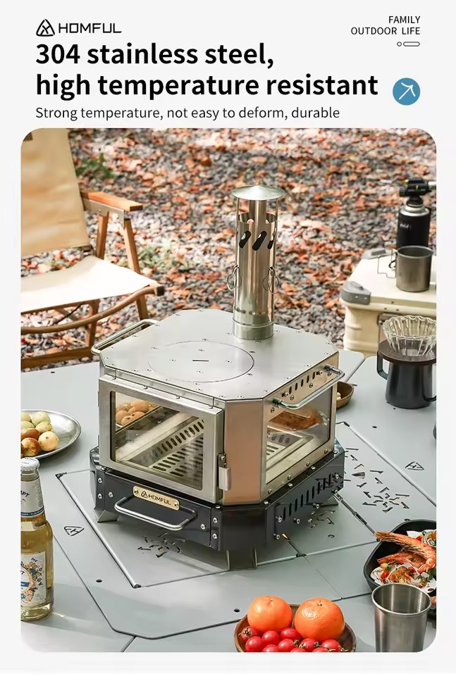 Портативная дровяная печь HOMF – обзор и цена Camping Cooking Wood Stove