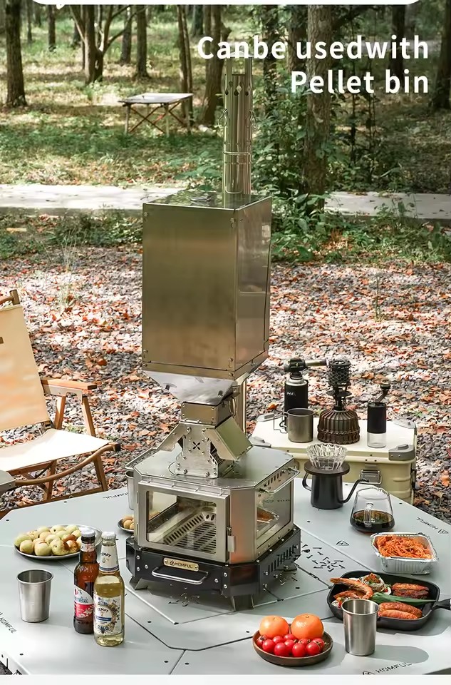 Портативная дровяная печь HOMF – обзор и цена Camping Cooking Wood Stove