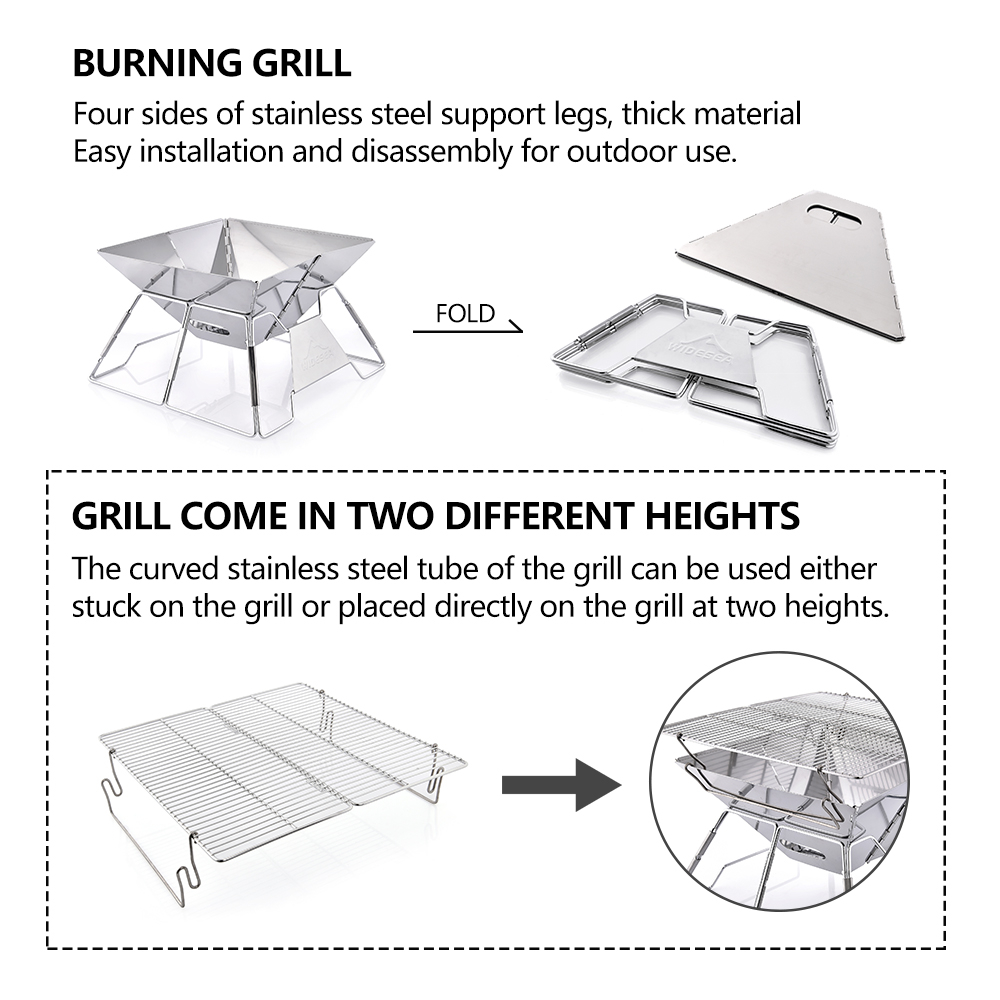 Widesea ветрозащитный дровяной – обзор и цена Camping Cooking Griddle