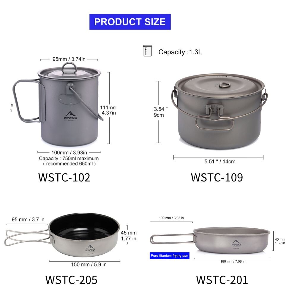 Widesea посуда для кемпинга, т – обзор и цена Camping Cooking Pot Stainless Steel