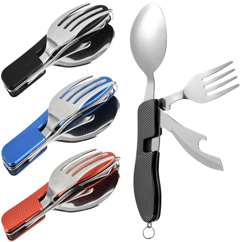 4 в 1 складной набор посуды дл – обзор и цена Camping Cooking Cutlery Set