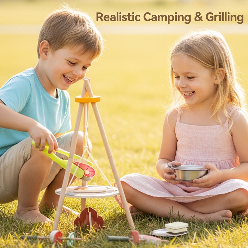 Деревянный детский набор для к – обзор и цена Camping Cooking Kids
