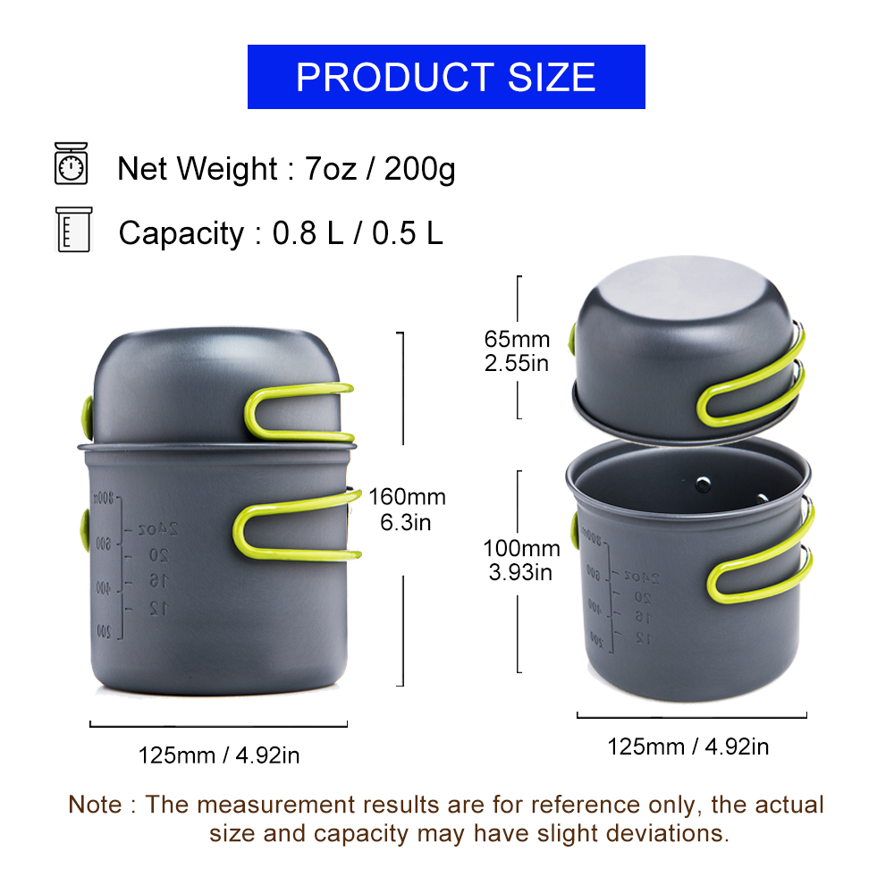 Набор ультралегкой походной по – обзор и цена Camping Cooking Pot Stainless Steel