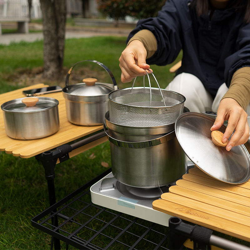 NOBANA новейший уличный набор  – обзор и цена Camping Cooking Pot Stainless Steel